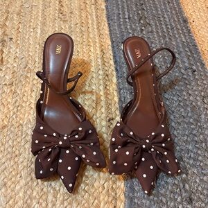 Polka dot kitten heels